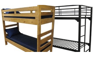 BUNK BEDS & COTS metal and wood options