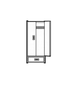 Lucerne-Double-Door-Wardrobe-with-1-Bottom-Drawer-Clothes-Rod
